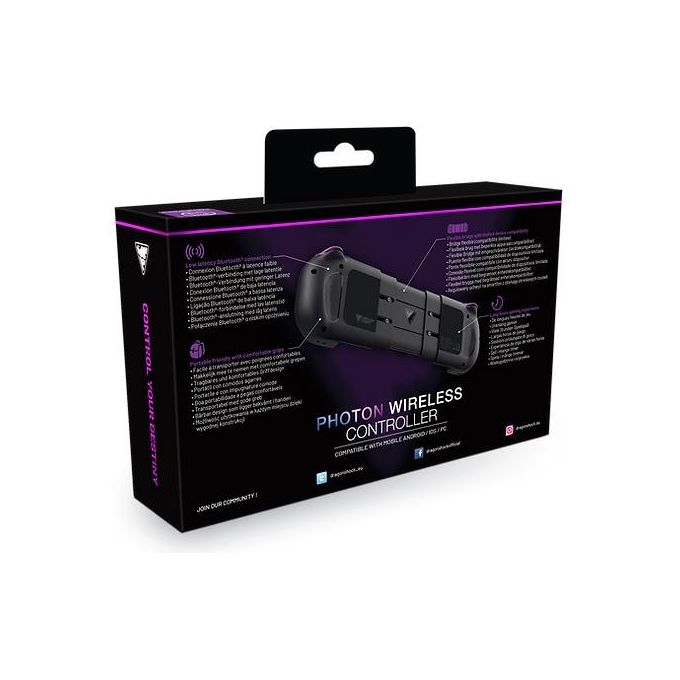 Dragonshock DSCMB-BK Photon Gamepad Wireless Bluetooth USB-C con Cavo Ricarica 300 mAh 8h Autonomia colore Nero
