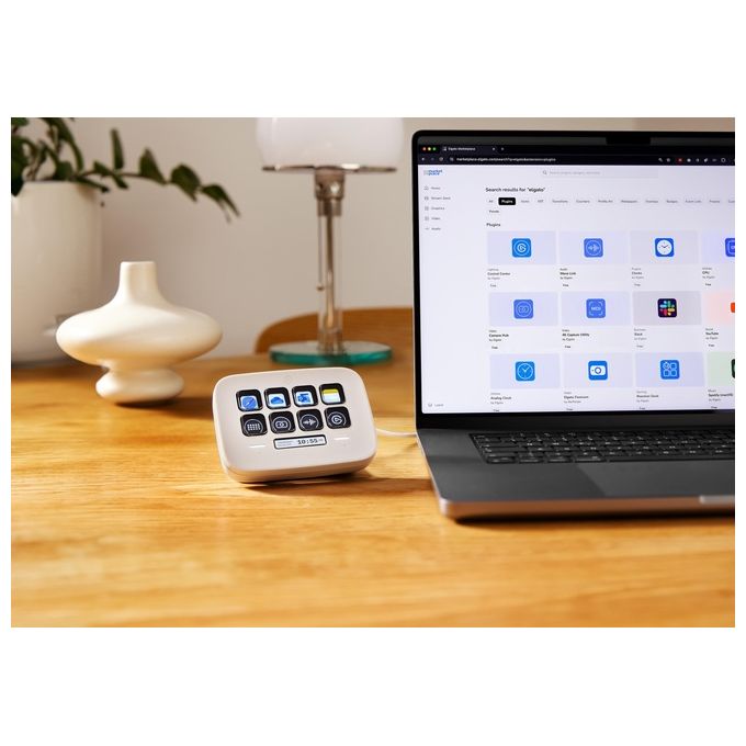 Elgato 10GBJ9901 Stream Deck Neo Tastiera controller con 8 tasti LCD personalizzabili e 2 Touch Points colore Bianco