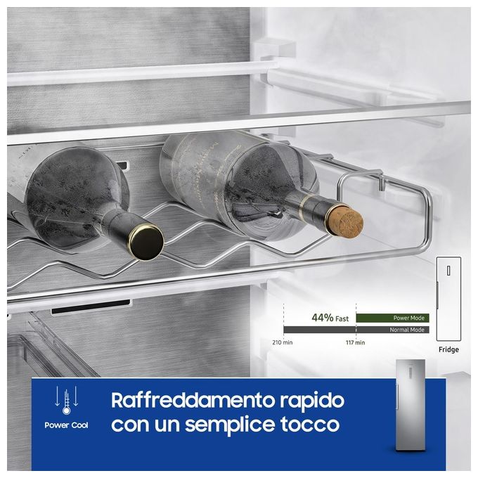 Samsung RR39C7BC5S9 Twin AI Frigorifero Monoporta 387 L 186 cm Classe E 39 dB Total No Frost Wi-Fi colore Inox