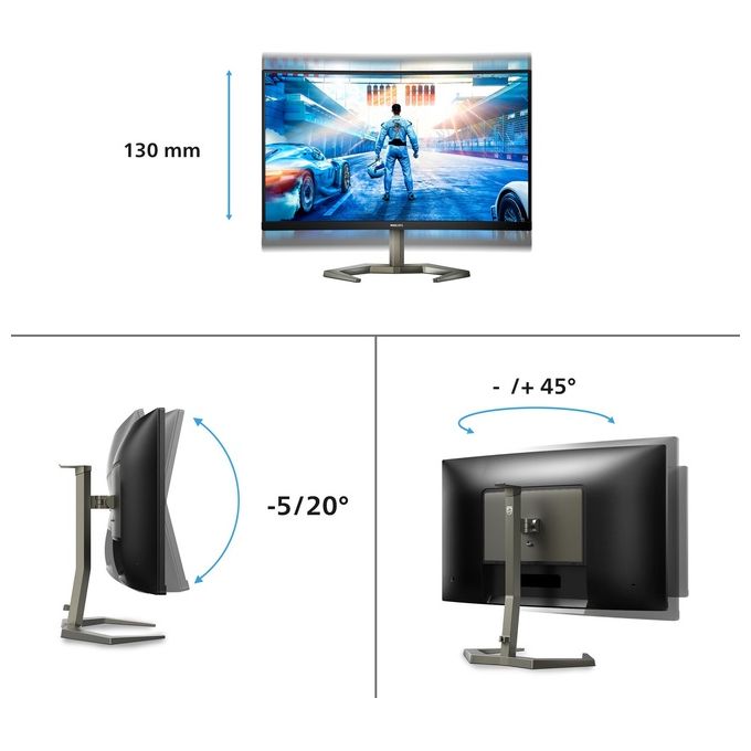 Philips 27M1C5200W00 Evnia Monitor PC Gaming 27'' VA Curvo Full HD 1920x1080 240Hz 0.5ms AMD FreeSync Premium 2 HDMI DisplayPort VESA colore Nero