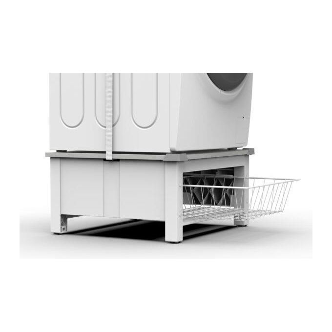 Meliconi 656143 Base Space Basket Rialzo Lavatrice Asciugatrice 30 cm Cestello 32 lt 250 Kg Universale colore Bianco