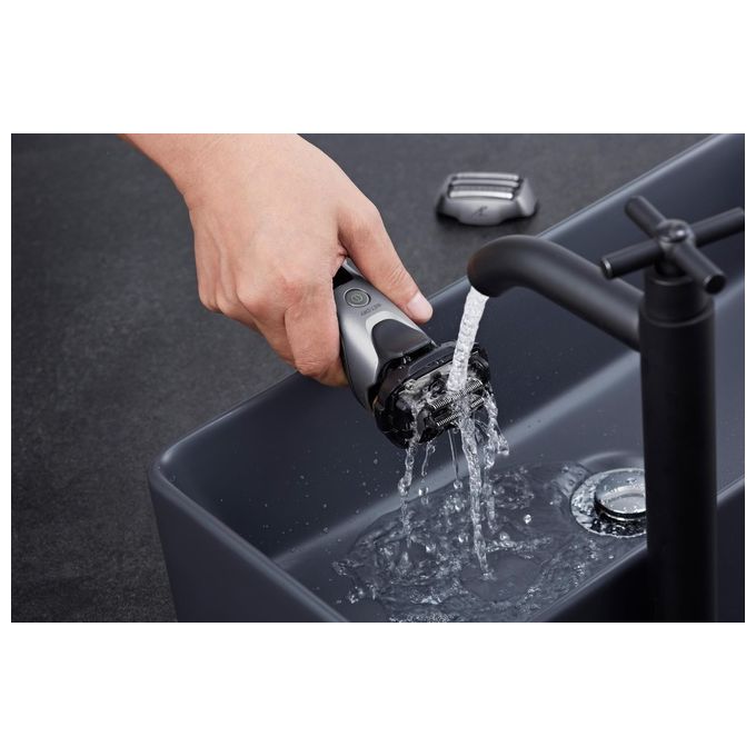Panasonic ES-LV69-S803 Rasoio elettrico umido secco 5 lame testina Multi-Flex 16D autonomia 50 min colore Nero Argento