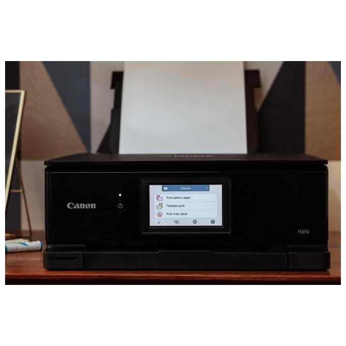 Canon TS8750 Stampante Multifunzione Inkjet 6 Inchiostri Separati Wi-Fi Touchscreen 4.3 Pollici Stampa Fronte Retro Automatica colore Nero