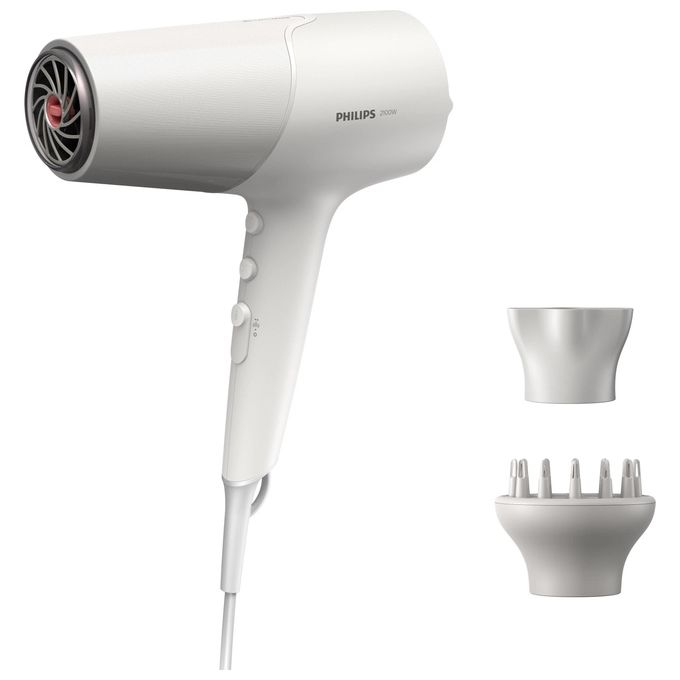 Philips BHD501-20 5000 Series Asciugacapelli 2100W Motore DC ThermoProtect 4x Ionic Care 6 Impostazioni Concentratore Diffusore colore Bianco