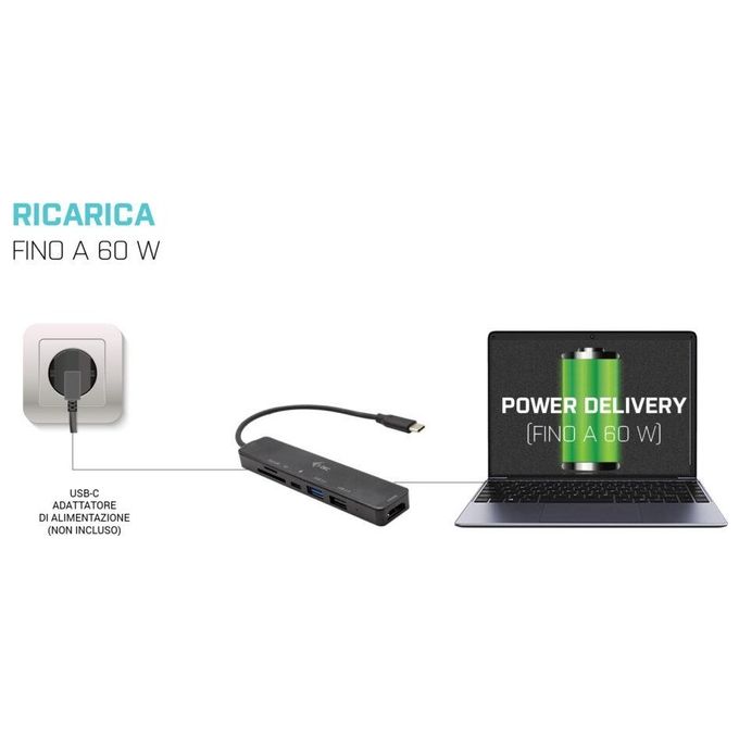 I-tec C31TRAVELEASYDOCKPD USB-C Travel Easy Dock 4K HDMI Power Delivery 60 W 1x USB 3.2 1x USB 2.0 SD microSD colore Nero