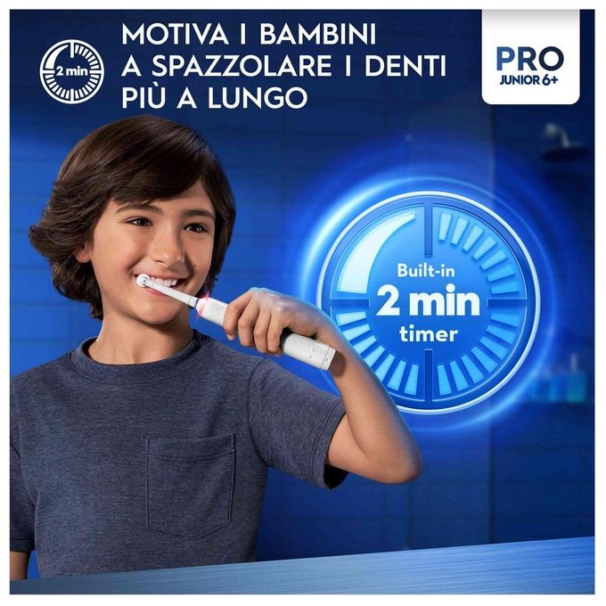 Oral-B 14876673 PRO Spazzolino elettrico Rotante 3 modalita' Timer 4x30 sec Sensore pressione colore Multicolore Bianco