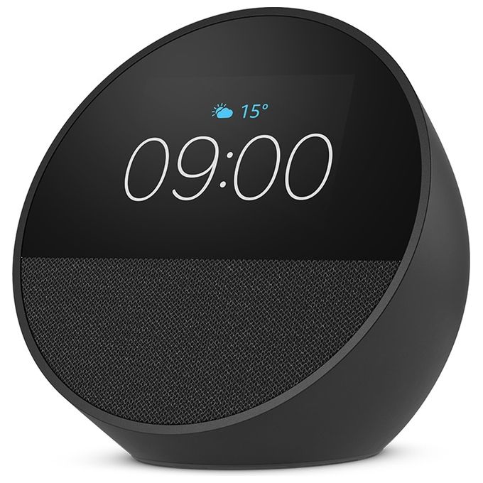 Amazon B0C2S2J7JP Echo Spot 2024 Sveglia Intelligente Alexa Display 2.83'' Touch Wi-Fi Bluetooth 5.0 2,1 W colore Nero