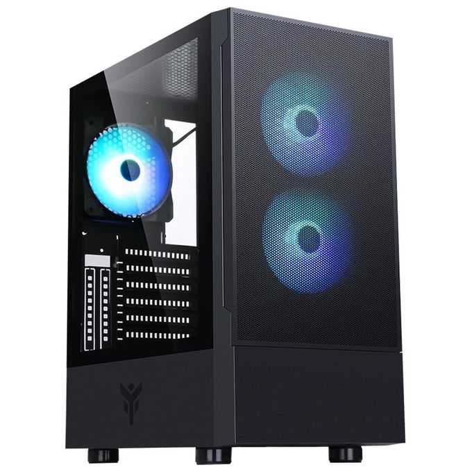 Itek ITGCASIB30 SIISBE 3.0 PC Case Gaming Midi Tower ATX 3x120mm Ventole ARGB USB3 Vetro Temperato con Cerniera colore Nero