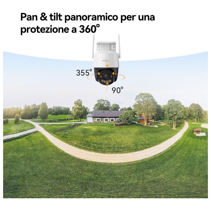 Imou IPC-K7FP-3H0TE-EU Cruiser SC Telecamera IP PTZ 4G 3MP 2K Full Color Wi-Fi 6 IP66 visione notturna 30m sirena 110 dB colore Bianco