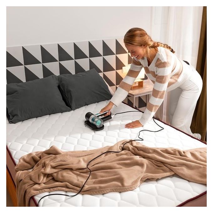 Cecotec CONGA ROCKSTAR 3000 MATTRESS Aspirapolvere Battimaterasso Senza Sacco 300W 10 kPa Filtro HEPA Luce UV-C 33 dB colore Nero