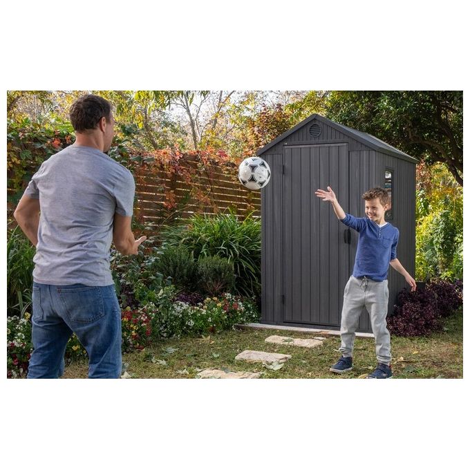 Keter Casetta da Giardino Darwin 4x6 125,8x184,5x205cm Marrone Effetto Legno EVOTECH+