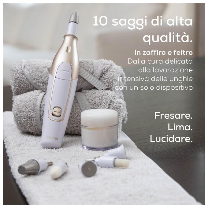 Beurer MP 64 Set Professionale per Manicure e Pedicure Cordless con Batteria Ricaricabile