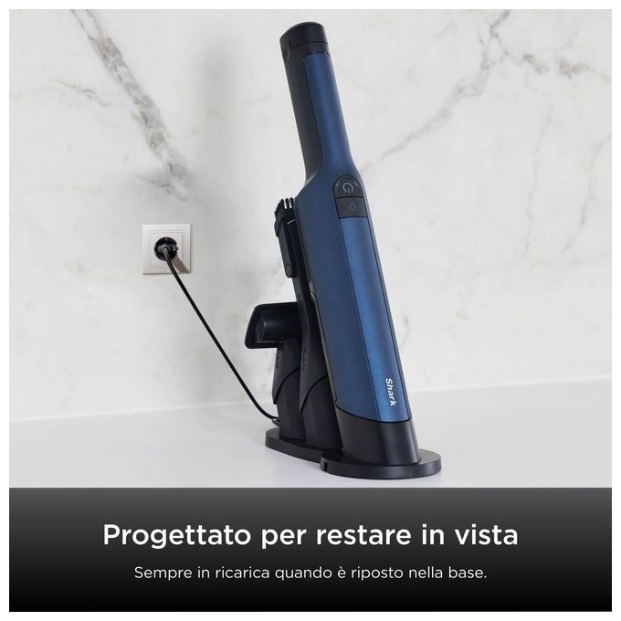 Shark WV270EU WandVac 2.0 Aspirapolvere Portatile Senza Filo 160W autonomia 15 min filtro lavabile colore Blu