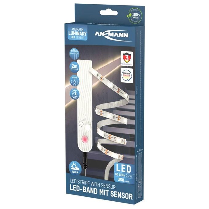 Ansmann Led-Band con Sensore 2mt 60 LEDs Bianco Caldo