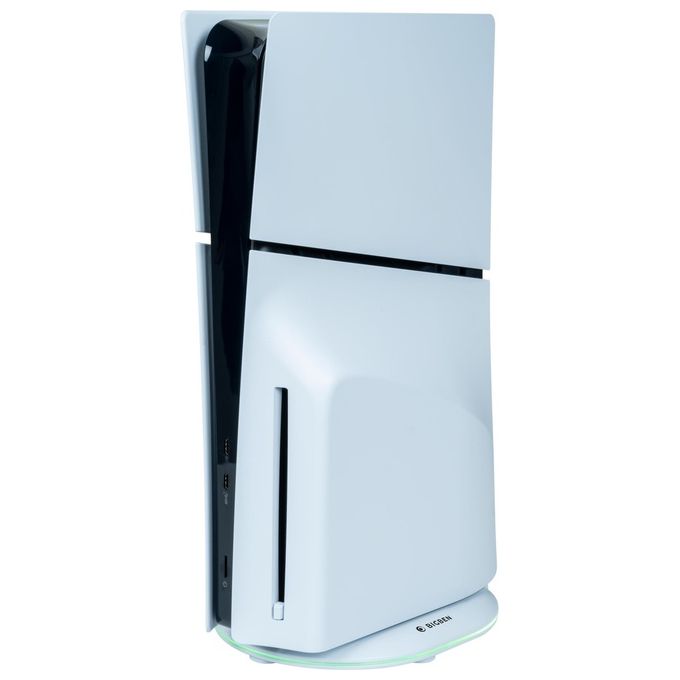 BigBen PS5SVERTSTAND Supporto Verticale per PlayStation 5 Slim con 2 Porte USB-A e Illuminazione RGB colore Bianco