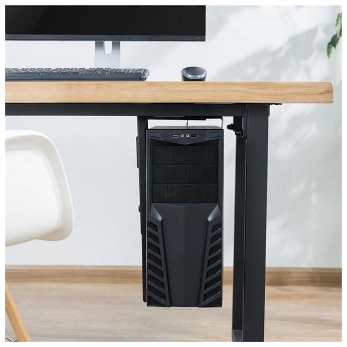 Techly Supporto per Cpu Sotto Scrivania Nero