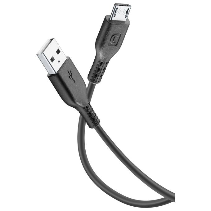 Cellular Line Power Cable Cavo MICRO USB per ricarica e trasferimento dati 2mt Nero