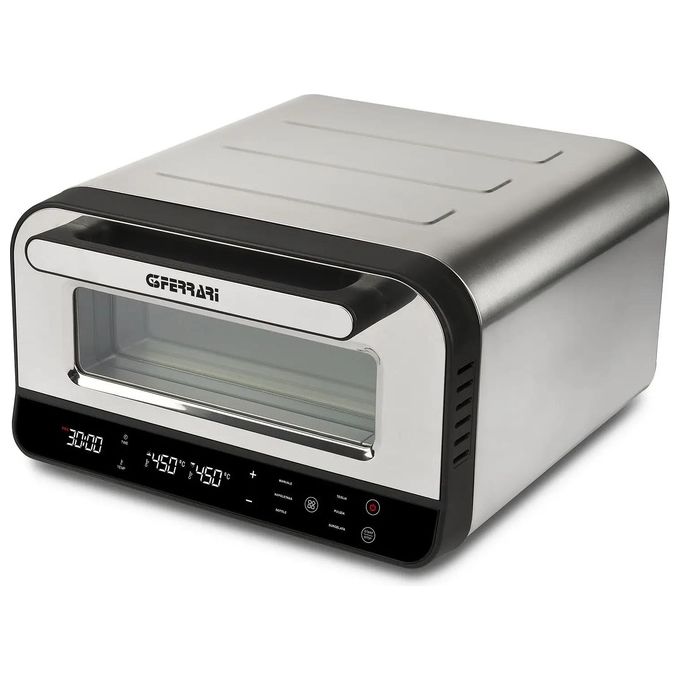 G3 Ferrari G10204 Pizza Pro 2 Minuti Forno Pizza Elettrico 1850W 450°C 6 Programmi Pietra Refrattaria 32x32 cm Pareti Fredde colore Grigio