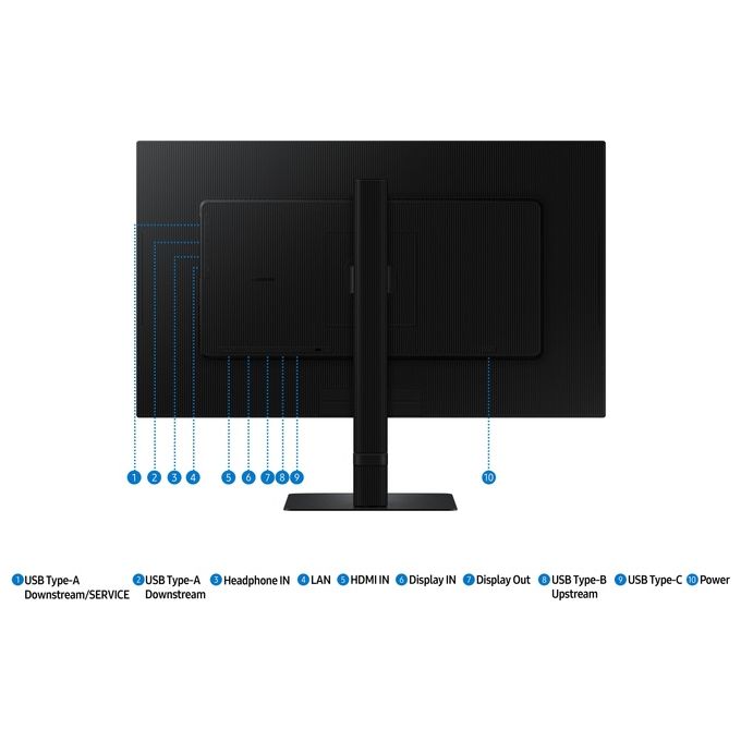 Samsung LS27D600UAUXEN ViewFinity S6 Monitor PC 27'' QHD IPS USB-C Docking HDR10 90W colore Nero