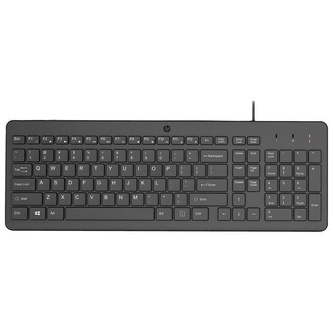 HP 664R5AA Tastiera Cablata 150 Full-size Layout Italiano USB-A 12 Tasti Funzione Plug and Play colore Nero