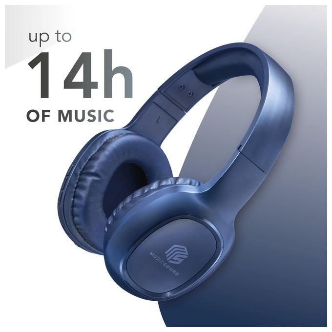 Cellular Line Music Sound Cuffie con Microfono Bluetooth Azzurro