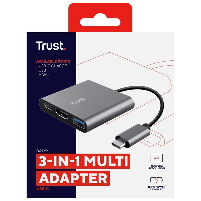 Trust Dalyx Usb 3.2 Gen 1 Type-C 5 Mbit-s Alluminio-Nero