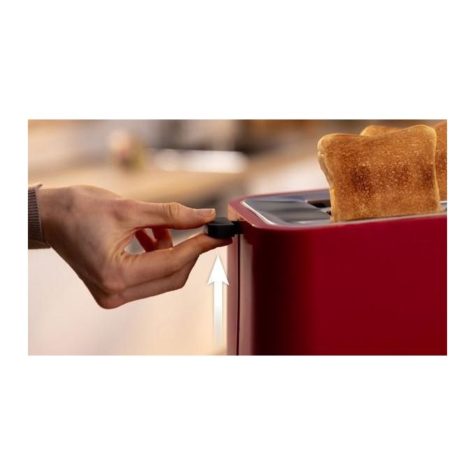 Bosch TAT4M224 Tostapane 2 Fette 950 W Funzioni Scongelamento Riscaldamento High Lift colore Rosso