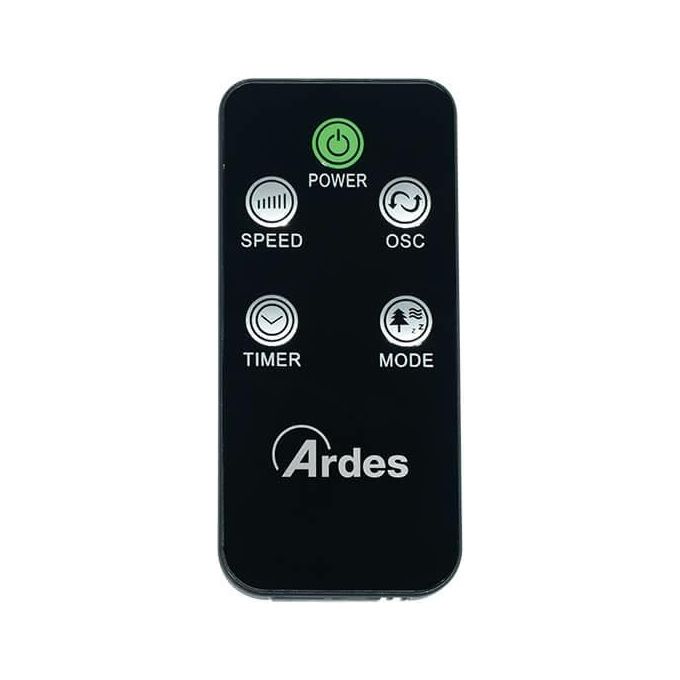Ardes AR5ST40PNR STEELO Ventilatore a piantana 40 cm 3 velocita' telecomando timer oscillazione automatica colore Nero
