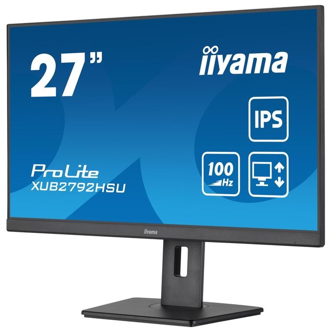Iiyama XUB2792HSU-B6 Monitor PC 27'' IPS Full HD 1920x1080 100Hz 0.4ms AMD FreeSync Hub USB 3.2 HDMI DisplayPort colore Nero