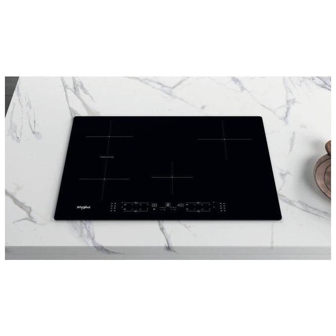 Whirlpool WB B4877 NE Piano cottura Induzione 77 cm 4 Zone ConnexionZone Booster Touch Control 6° Senso colore Nero