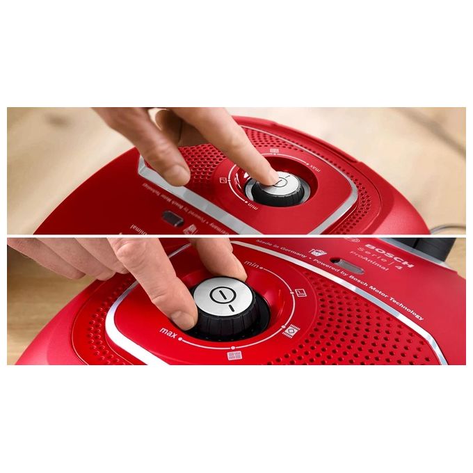 Bosch BGB41PET1 Serie 4 Aspirapolvere a Traino con Sacco 4 L 700 W Filtro HEPA 75 dB colore Rosso