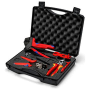 KNIPEX 97 91 04 V01 Valigetta Attrezzi per Installazioni Fotovoltaiche con Pinza Crimpatrice Universale Forbici Spelacavi e Accessori per Connettori MC4 colore Nero