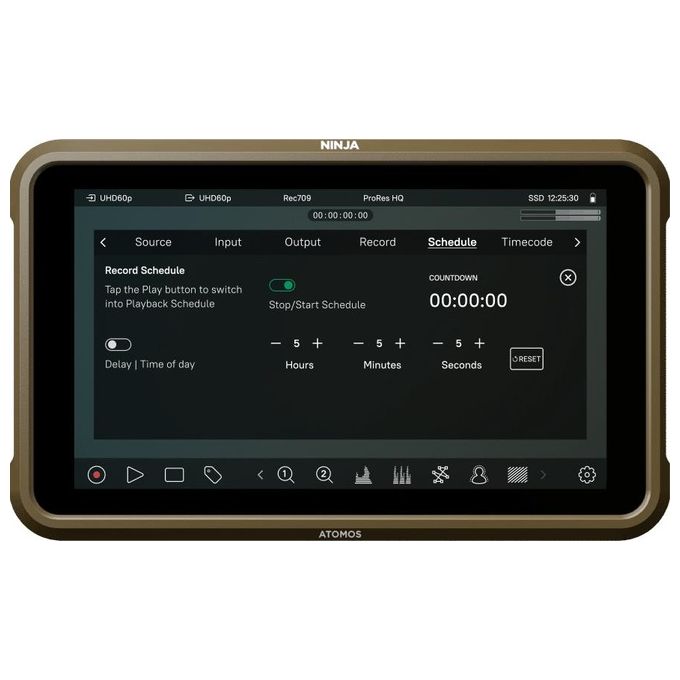 Atomos ATOMNJAU01 Ninja Ultra Monitor Registrator HDMI 5,2'' 1000 nit 10 bit ProRes RAW fino a 8K colore Nero