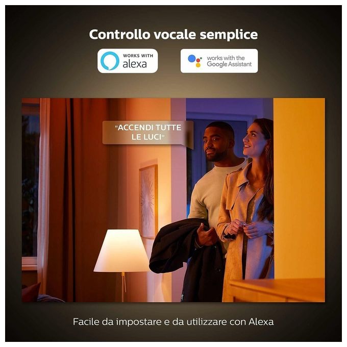 Philips Striscia LED Hue White and Color Ambiance Lightstrip Plus Estensione da 1 Metro di Alta Qualita' per Illuminazione Personalizzata