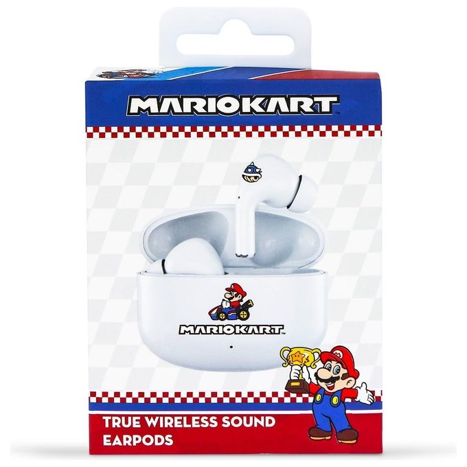 OTL Technologies MK0965 Mario Kart Auricolari TWS Bluetooth 5.0 Touch Control USB Type-C autonomia 6h colore Bianco