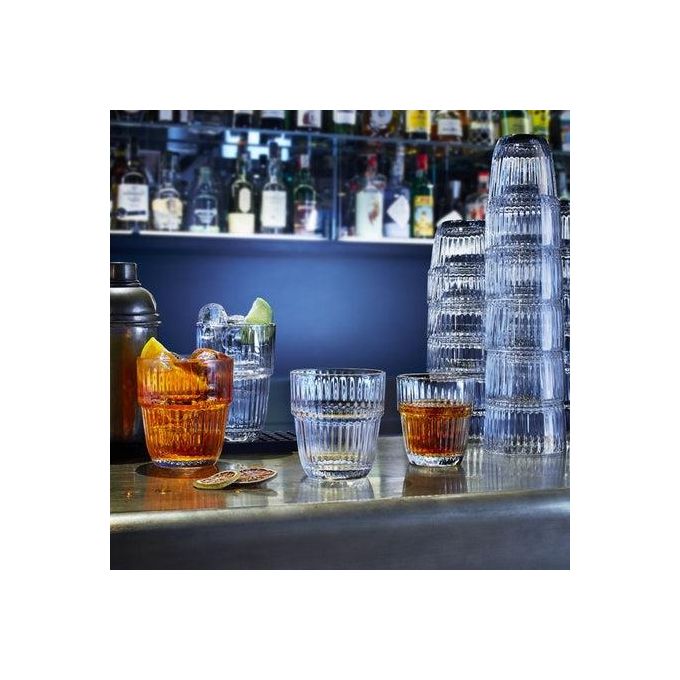 Bormioli Rocco 10000013321 Barshine Set 6 Bicchieri Juice in Vetro Temperato Impilabili 21 cl