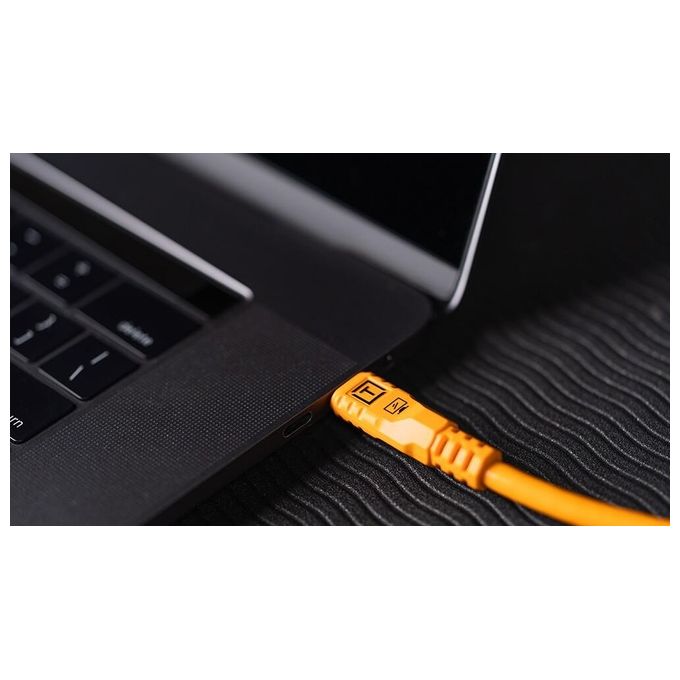 Tether Tools CUC31RT2-ORG TetherPro Cavo USB-C a USB-C Angolo Retto 9,4m 5 Gbps Doppio TetherBoost colore Arancione
