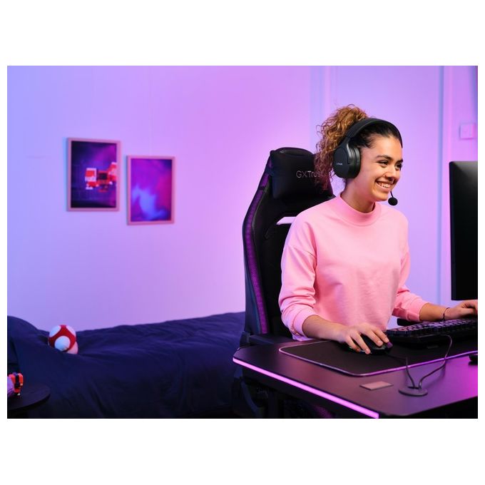 Trust 24901 GXT 491 Fayzo Cuffie Gaming Wireless Bluetooth 2.4 GHz Surround 7.1 50 mm 22 ore RGB colore Nero