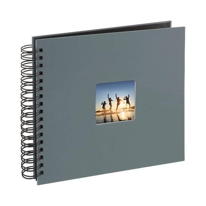 Hama Fine Art Album Fotografico e Portalistino a Spirale Grigio 28x24cm 50 Pagine Nere
