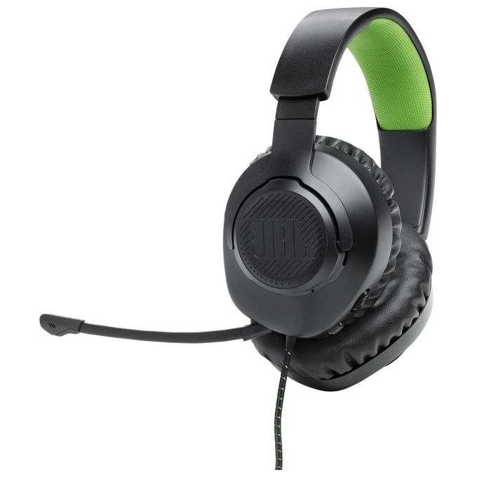 JBL JBLQ100XBLKGRN Quantum 100X Cuffie Gaming Over-Ear Cablate Microfono Rimovibile compatibili Xbox PlayStation Nintendo Switch PC colore Nero