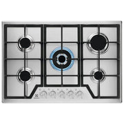 Electrolux KGS7536SX Piano Cottura a Gas 5 Fuochi Griglie in Ghisa Bruciatore Tripla Corona 75 cm Acciaio Inox