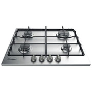 Indesit THP 642 IX-I Piano cottura Gas 58 cm 4 fuochi Accensione Elettronica Valvola Sicurezza colore Nero Inox