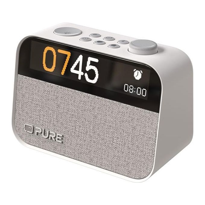 Pure 30102 Moment Radiosveglia Portatile DAB+ FM Bluetooth 5.3 Display 4.7'' 4 Sveglie colore Bianco