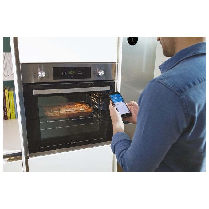 Candy FCP815X E0-E Forno Elettrico Multifunzione da Incasso Capacita' 70 Litri Classe energetica A+ 10 funzioni Wi-Fi + Bluetooth 60 cm Inox