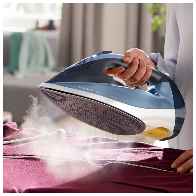 Philips DST7020-20 Azur Serie 7000 Ferro da Stiro a Vapore 2800W Vapore Continuo 50g-min Colpo Vapore 250g Piastra SteamGlide Plus colore Blu