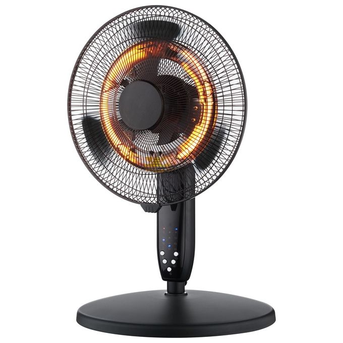 DCG VESA05 Stufa Ventilatore Fibra di Carbonio 2000 W Altezza Regolabile Oscillazione 70° Telecomando colore Nero