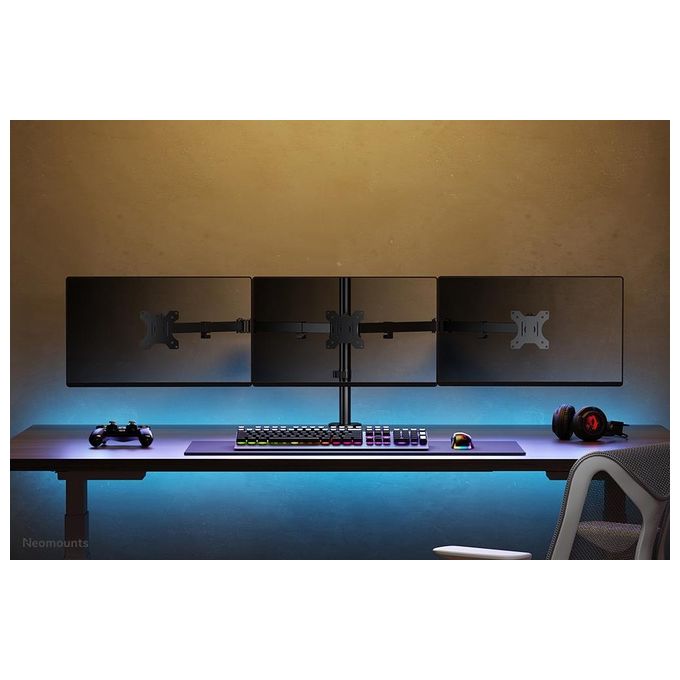 NewStar Triple Desk Mount Montaggio a Scrivania per 3 Schermi Lcd Dimensione Schermo 10''-27'' Nero
