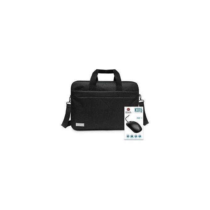 Atlantis P004-k265-16m KIT_ Borsa per Notebook Fino a 16'' e Mouse Ottico Nero