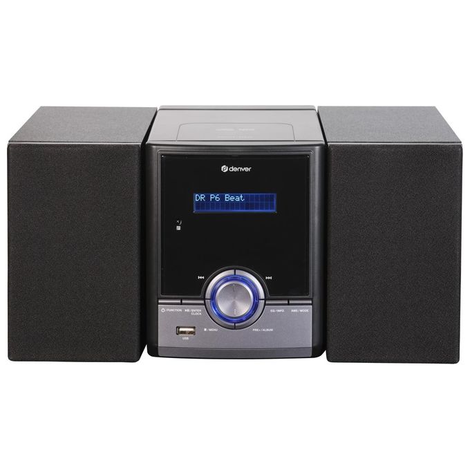Denver MDA-285 Microsistema Audio DAB+ FM CD Bluetooth 5.0 USB MP3 2x50W con Altoparlanti colore Nero