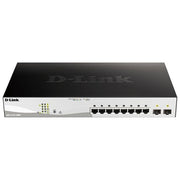 D-Link DGS-1210-10MP Switch Smart PoE Gigabit 8 Porte RJ-45 2 Porte SFP Capacita' 20 Gbit-s colore Nero Grigio